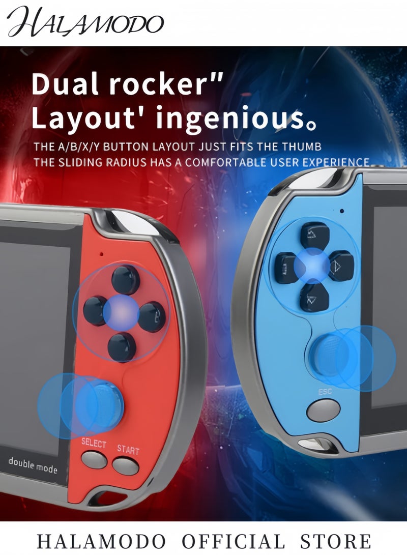 HALAMODO X7 Plus Handheld Game Console , Preload 10000 Games Portable Video Games Support HDMI Output & Double Player Classic Arcade Retro Game Player,4.3" Screen - Image 5