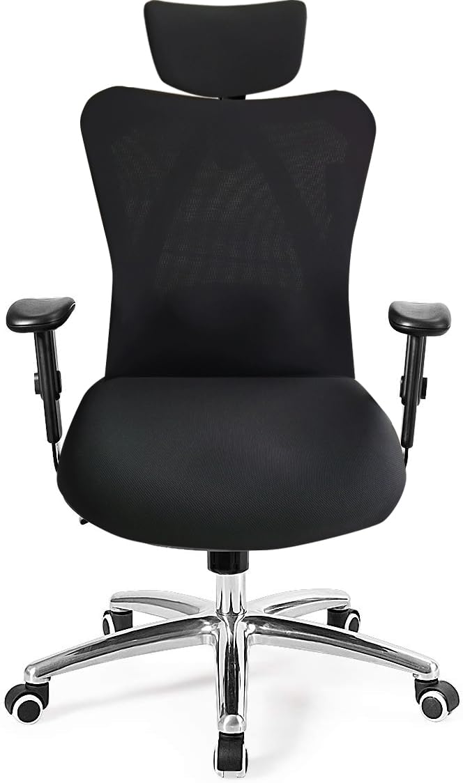 SONNACH 3 Piece Office Desk Chair Covers Stretch Washable Computer Chair Slipcovers for Ergonomic Office Chair (Black) - Image 1
