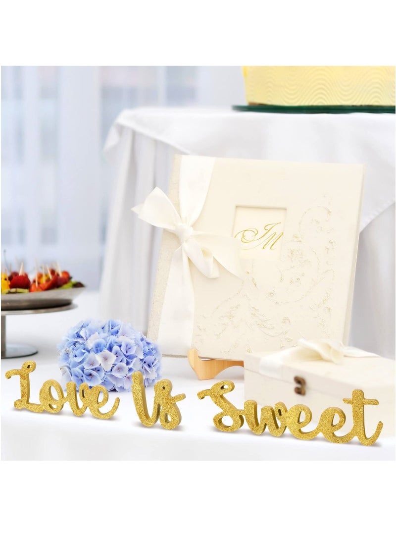 Love Is Sweet Table Decor, Wooden Love Is Sweet Sign, Wedding Table Decorations for wedding tables, Rustic Wedding, Decoration wedding signs Gold - Image 4