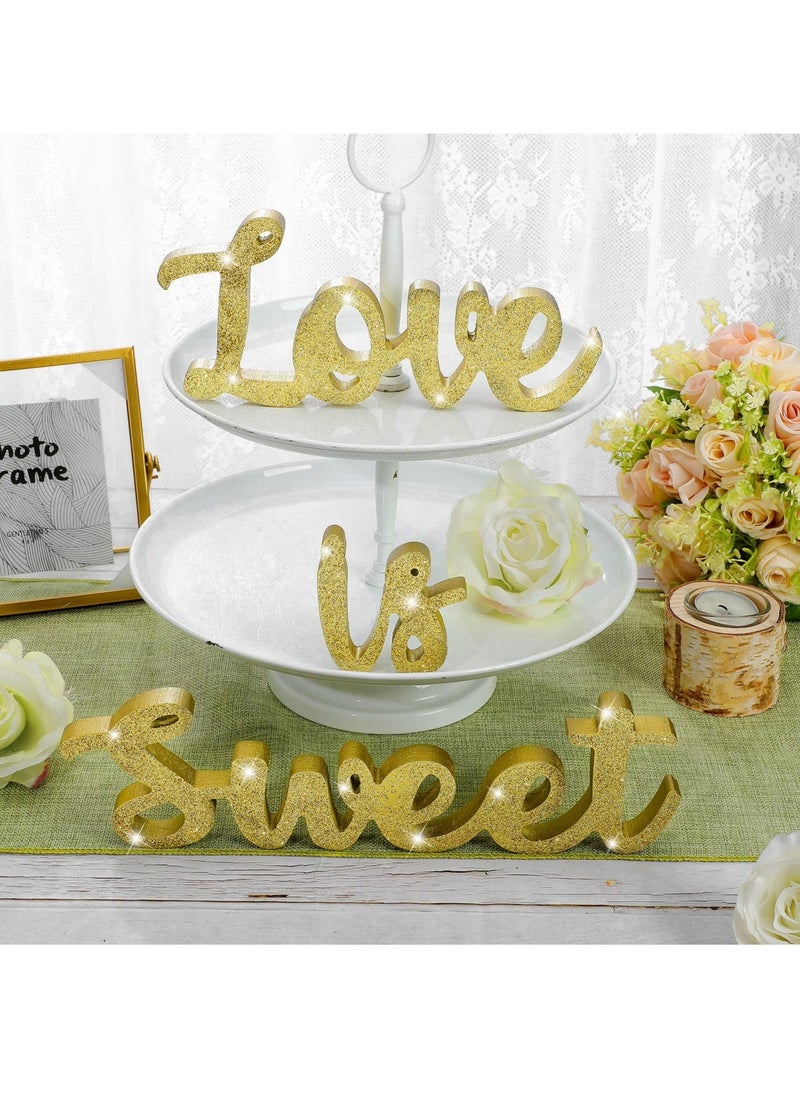 Love Is Sweet Table Decor, Wooden Love Is Sweet Sign, Wedding Table Decorations for wedding tables, Rustic Wedding, Decoration wedding signs Gold - Image 3