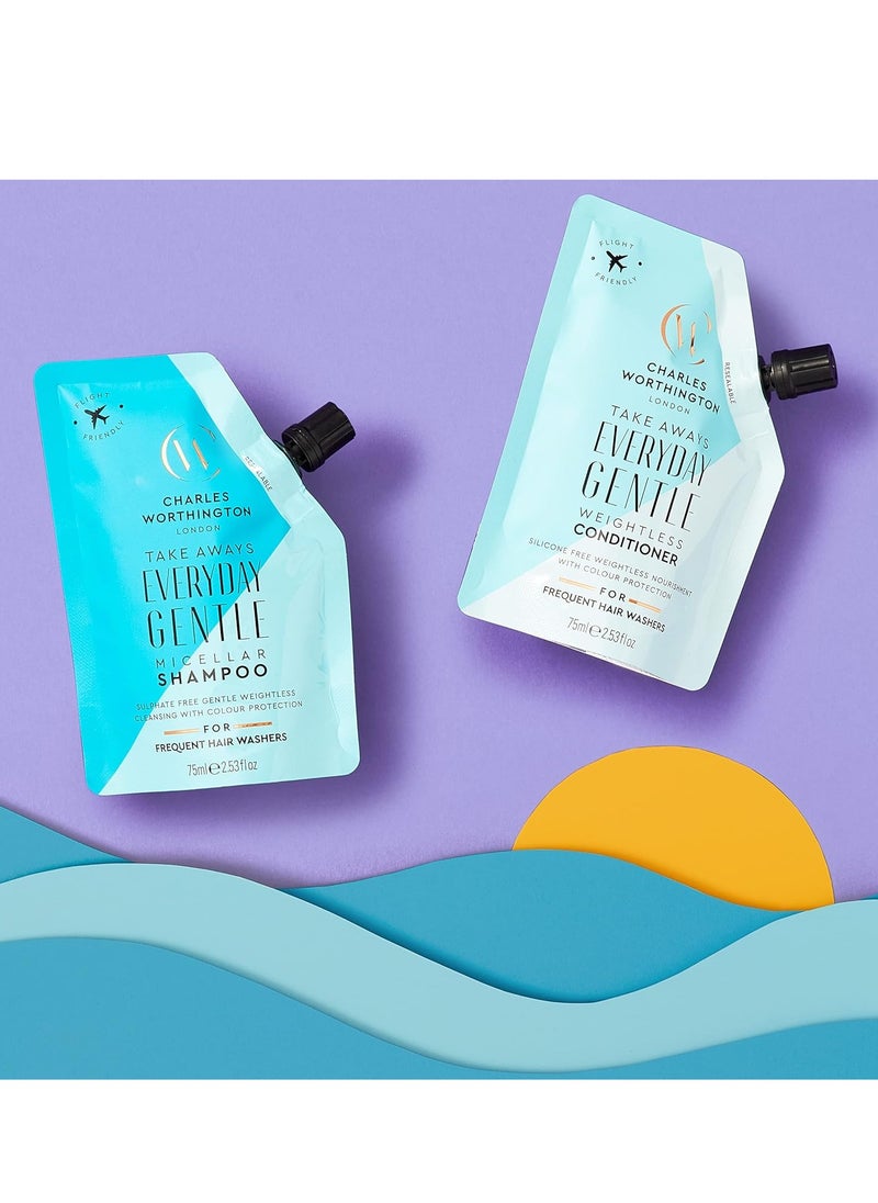 CHARLES WORTHINGTON Everyday Gentle Micellar Shampoo Takeaway Travel Size Nourish and Protect Salon Shampoo for Everyday Use 75ml  - Image 3
