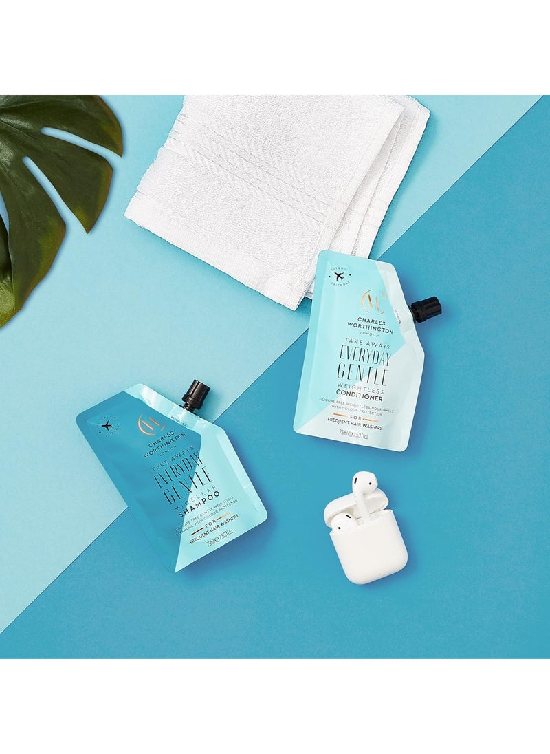 CHARLES WORTHINGTON Everyday Gentle Micellar Shampoo Takeaway Travel Size Nourish and Protect Salon Shampoo for Everyday Use 75ml  - Image 5