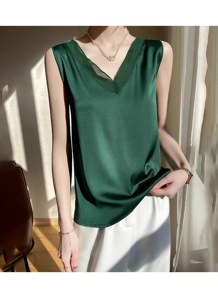 Shougu Sleeveless Outer Paired With Suit Satin Base Shirt  - Image 1