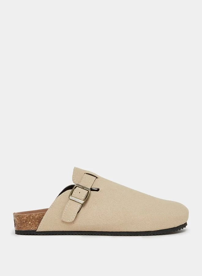 ستايلي Suede Buckle Platform Sole Clog