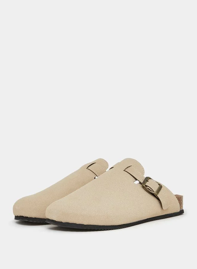 ستايلي Suede Buckle Platform Sole Clog