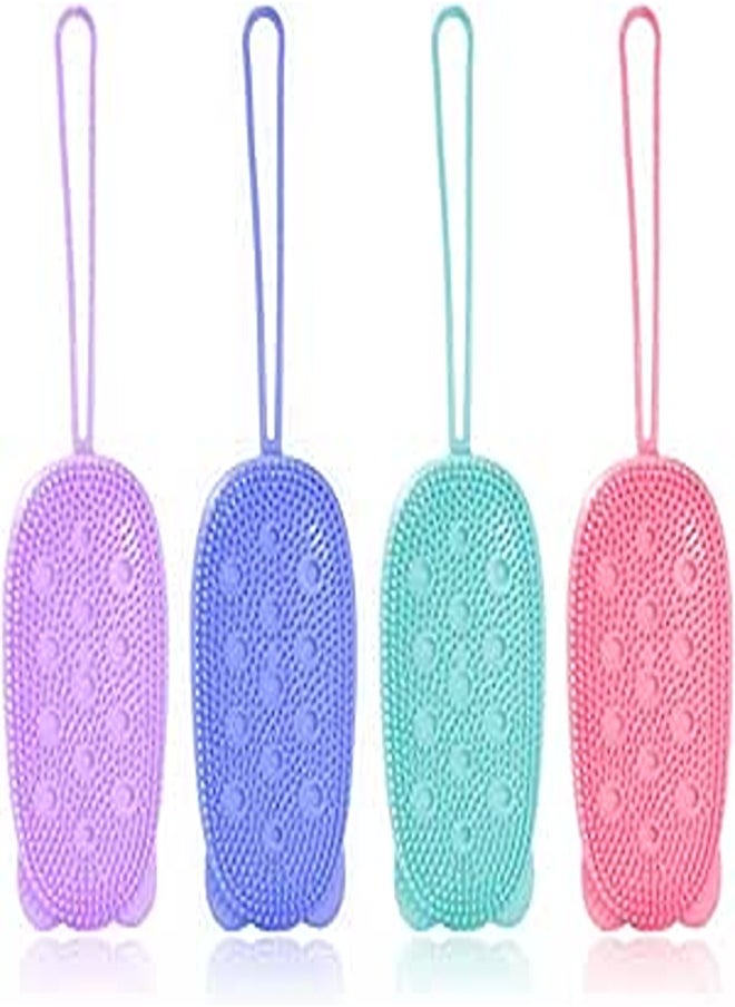 Generic Exfoliator Brush Scrubber ForBody Shower with Soft and Hard Massage Ball Silicone Skin Cleansing Easy Dry Suitable for Women Men Kids Non-Slip Handheld Assorted Color Pack of 1 