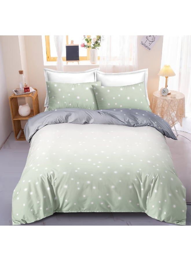 ايست من نون طقم غطاء لحاف من ٤ قطع | مصنوع من ألياف دقيقة ناعمة | ألوان متعددة | غطاء لحاف ١٦٠ × ٢٢٠ سم، ملاءة سرير ١٢٠ × ٢٠٠ سم مع جيب عميق ٣٠ سم، غطائي وسادة ٥٠ × ٧٥ سم | مناسب لمرتبة فردية - Image 1