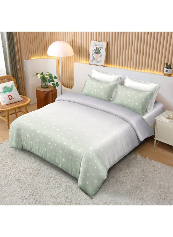 ايست من نون طقم غطاء لحاف من ٤ قطع | مصنوع من ألياف دقيقة ناعمة | ألوان متعددة | غطاء لحاف ١٦٠ × ٢٢٠ سم، ملاءة سرير ١٢٠ × ٢٠٠ سم مع جيب عميق ٣٠ سم، غطائي وسادة ٥٠ × ٧٥ سم | مناسب لمرتبة فردية - Image 2