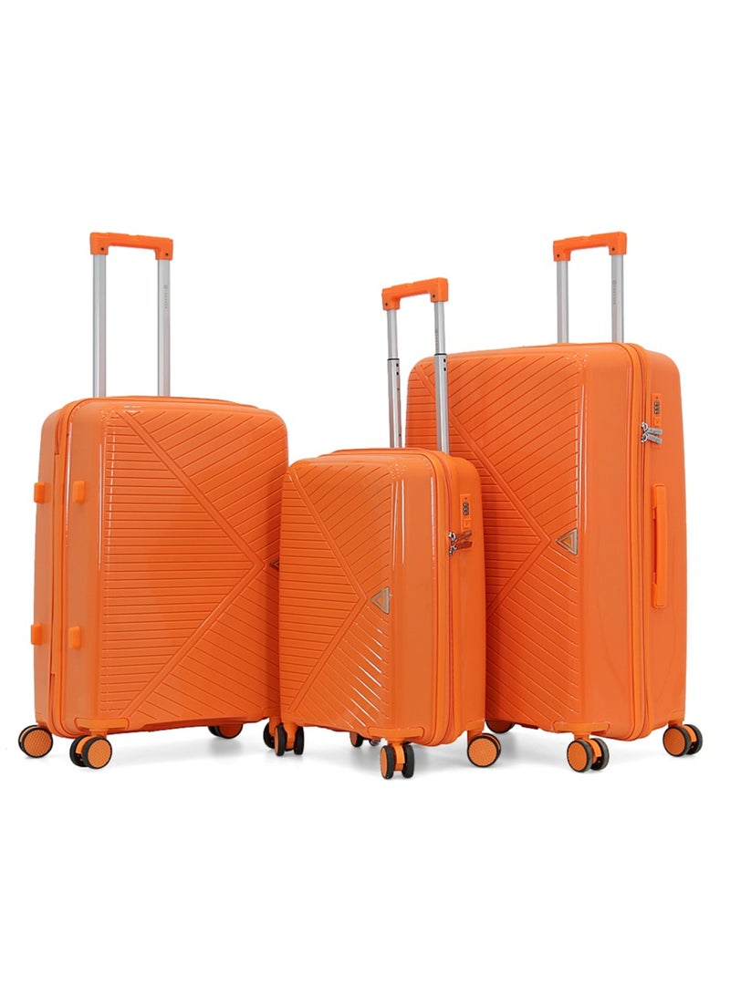 Hardshell Luggage Set with Spinner Wheels - 3-Piece Suitcase Set (Small, Medium, Large) - Integrated TSA Lock, Impact-Resistant Geometric - Image 1