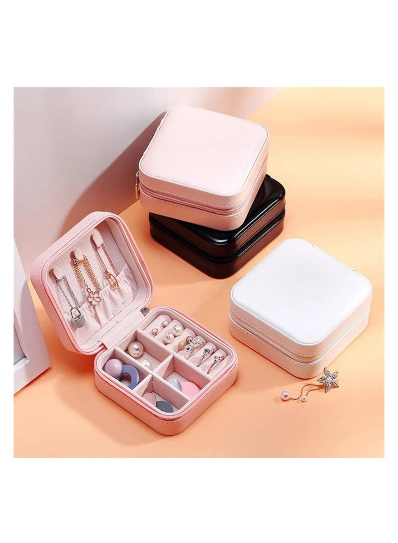 MM Pens MM Abia Travel Jewelry Box, Travel Jewelry Organizer, Portable Zippered Jewelry Box for Jewelry Storage Leather (Color: White) - Image 5