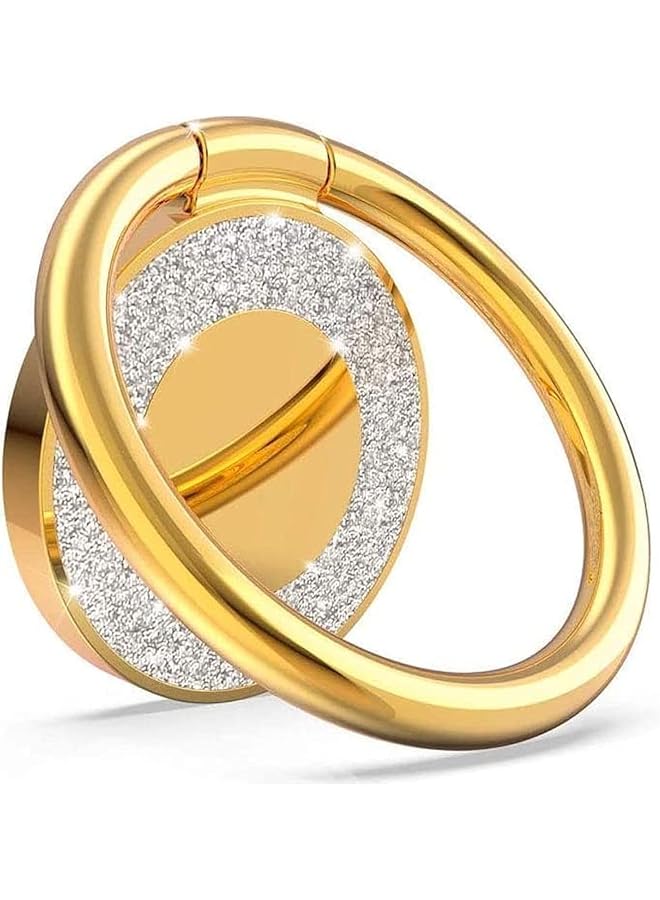 Green Tiger Gold Phone Ring, Rhinestone Cell Phone Finger Ring for Girls Women, Grip Holder and Stand for Mobile Phones and Tablets, Glitter Bling Phone Ring Holder, Case Phone Ring, for Almost All Phones - Image 1