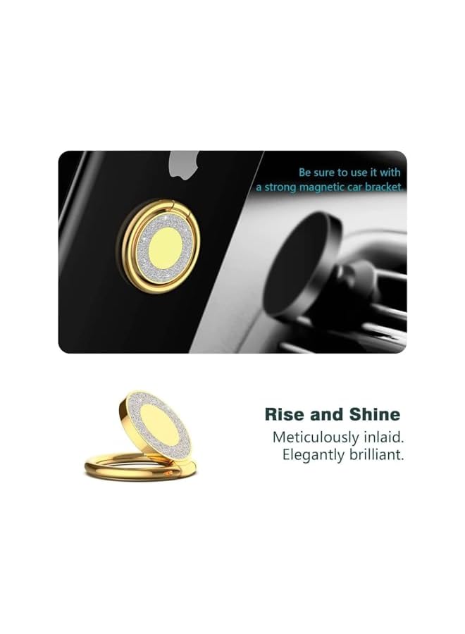 Green Tiger Gold Phone Ring, Rhinestone Cell Phone Finger Ring for Girls Women, Grip Holder and Stand for Mobile Phones and Tablets, Glitter Bling Phone Ring Holder, Case Phone Ring, for Almost All Phones - Image 5