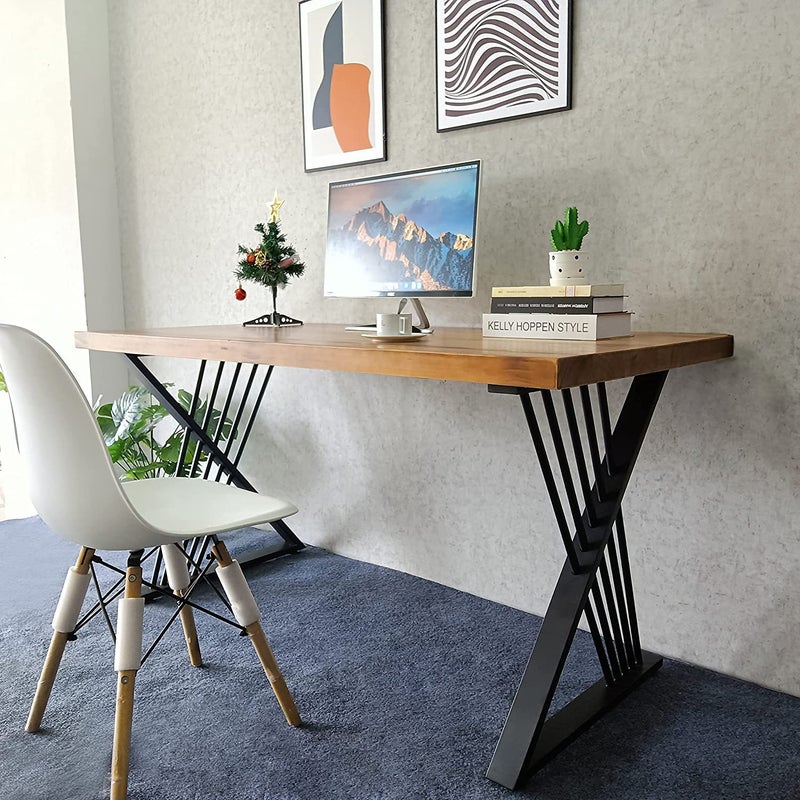 Ventuos 28 18 inch Metal TableDesk Legs Heavy Duty Desk Legs DIY Furniture Legs for Dining TableOffice Desk Legs Set of 2 Black X Shape_2006X - Image 5