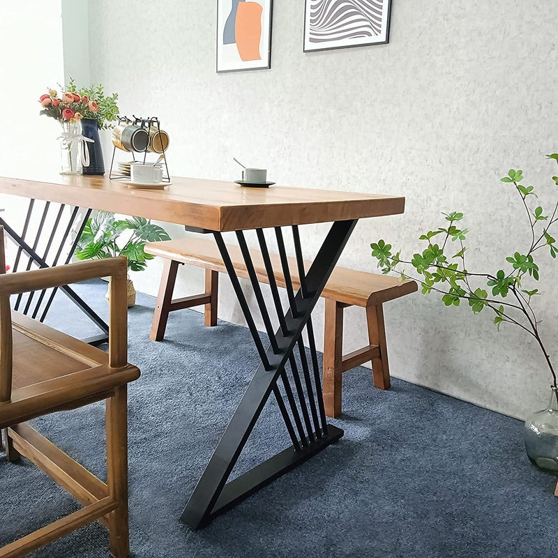 Ventuos 28 18 inch Metal TableDesk Legs Heavy Duty Desk Legs DIY Furniture Legs for Dining TableOffice Desk Legs Set of 2 Black X Shape_2006X - Image 2