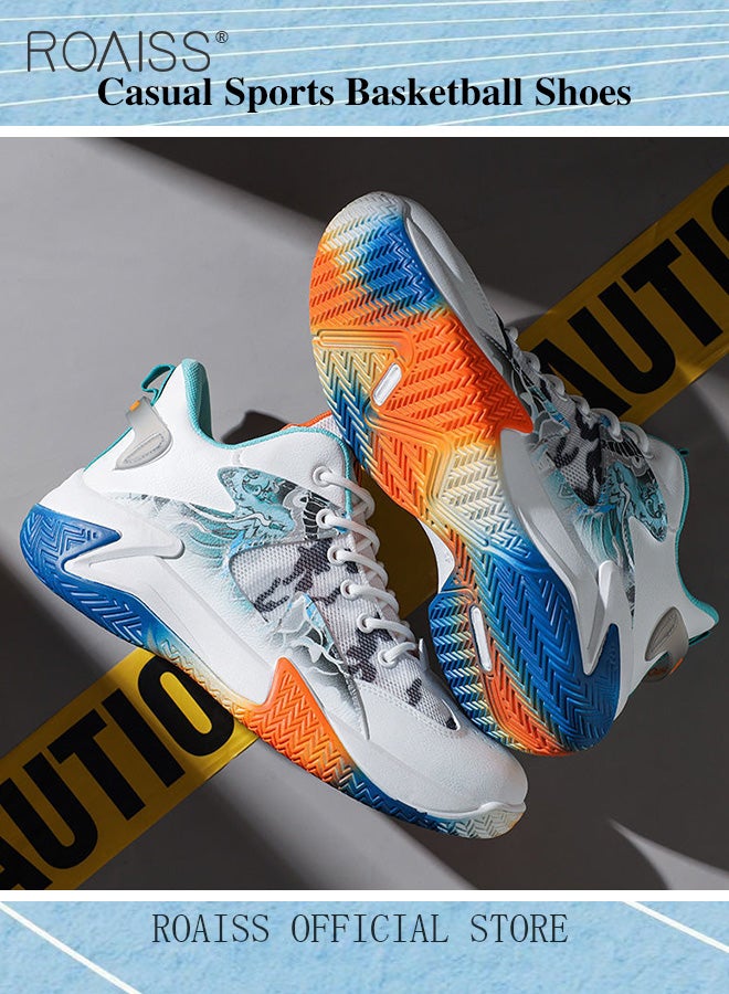 roaiss Mens High Top Basketball Shoes Mesh Breathable Upper Colour Blocking Athletic Shoes Men Fashions Lightweight Comfortable Sports Shoes Non-slip Wear-Resistant Thick Sole Sneakers Multicolour Colorblock Sneakers  - Image 4