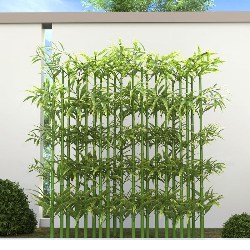 GOOFCXO 5ft Fake Bamboo Plant 10 Pack, Artificial Privacy Plants Indoor Outdoor Faux Bamboo Plant Privacy Trees with Silk Leaves for Garden Fence Courtyard Entrance (5ft / 150cm) - Image 1