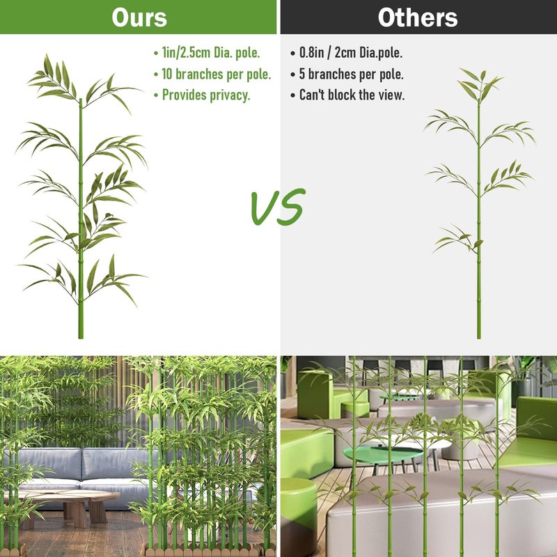 GOOFCXO 5ft Fake Bamboo Plant 10 Pack, Artificial Privacy Plants Indoor Outdoor Faux Bamboo Plant Privacy Trees with Silk Leaves for Garden Fence Courtyard Entrance (5ft / 150cm) - Image 4
