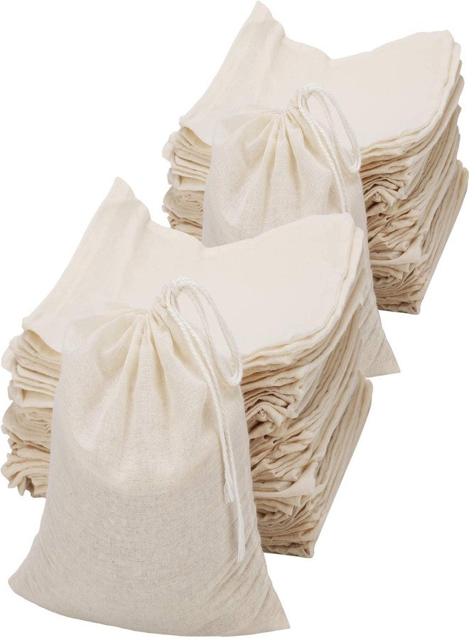 NJ OVERSEAS NJ Drawstring Bags Muslin Bag Sachet Bag, Coin Pouch, Pouch for Wedding Party, Jewellery Bag, Gift wrap Pack Bag, Cotton Bag, Travel Bag, Cosmetic Bag (4x5 Inches) (50) - Image 1