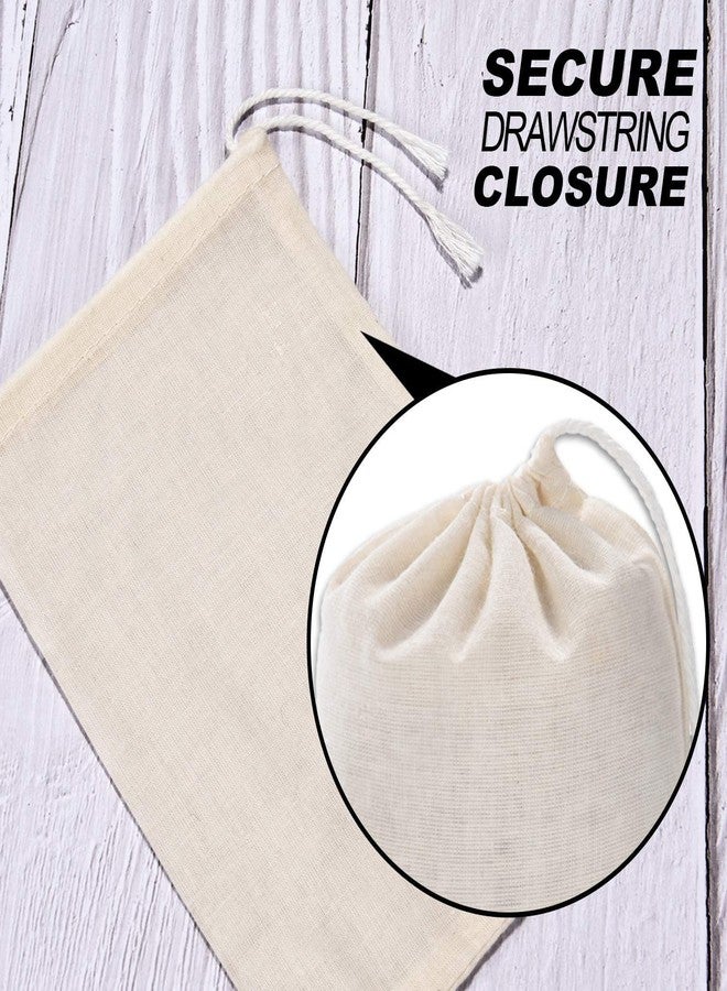 NJ OVERSEAS NJ Drawstring Bags Muslin Bag Sachet Bag, Coin Pouch, Pouch for Wedding Party, Jewellery Bag, Gift wrap Pack Bag, Cotton Bag, Travel Bag, Cosmetic Bag (4x5 Inches) (50) - Image 4