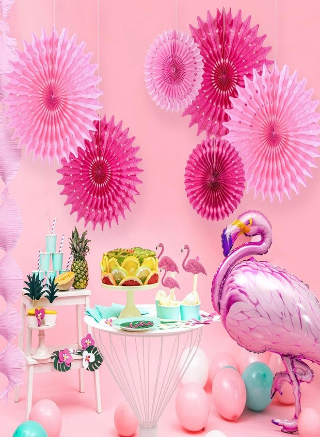 SUNBEAUTY Pack of 12 Hanging Honeycomb Paper Fans Hot Pink Party Decoration Fuchsia Pink Paper Decoration for Birthday Wedding Graduation Events Accessories - Image 5