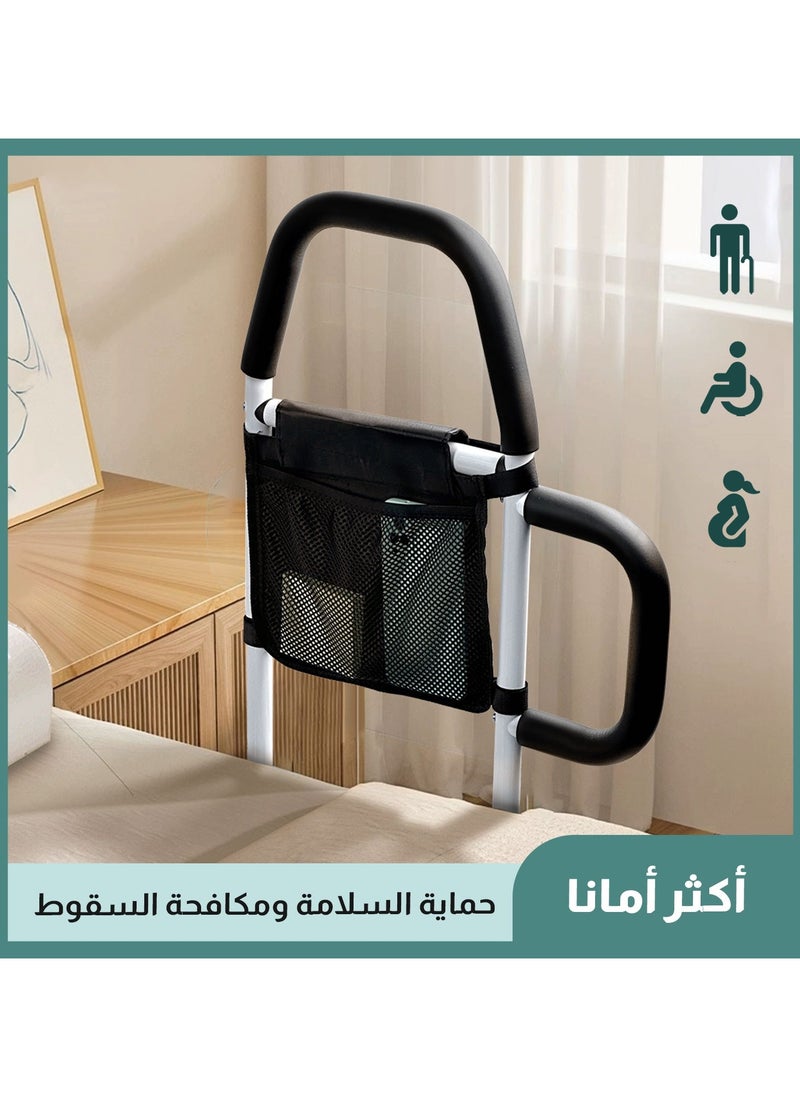 فورديل الدرابزينات لسلامة كبار السن مع جيوب تخزين قابلة للتعديل مع دعم جانبي لمساعدة كبار السن تنزلق تحت فراش السرير مع عكاز طبي لحماية السرير ومقابض سرير الأسرة 
