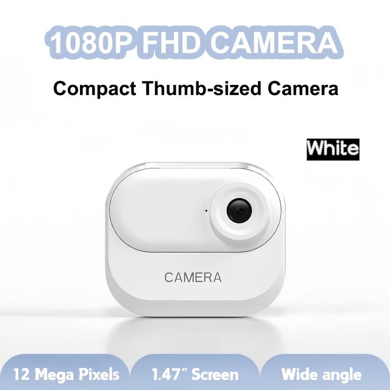 White 1080P FHD Wearable Thumb Camera USB Charging with 800mAh Case for Vlogging Pet Cycling Travel - Image 3