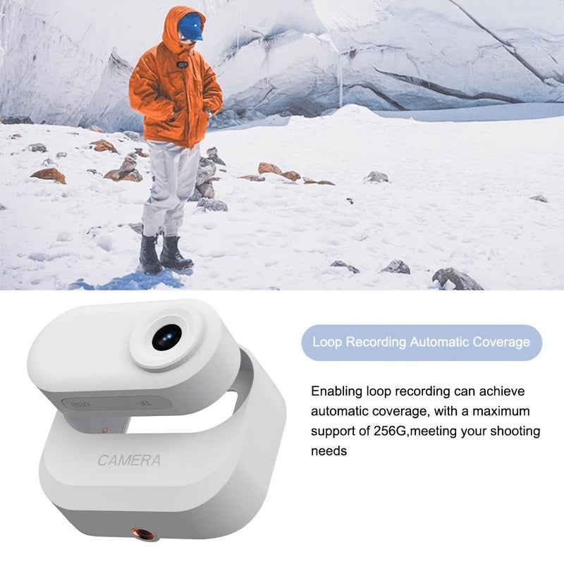 White 1080P FHD Wearable Thumb Camera USB Charging with 800mAh Case for Vlogging Pet Cycling Travel - Image 4