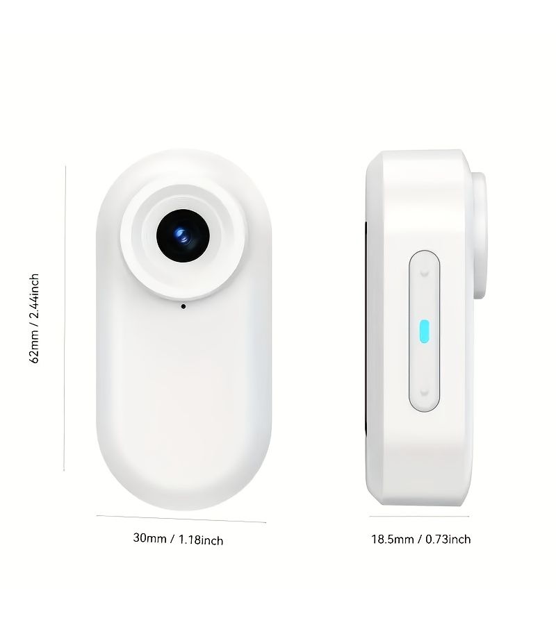 White 1080P FHD Wearable Thumb Camera USB Charging with 800mAh Case for Vlogging Pet Cycling Travel - Image 1