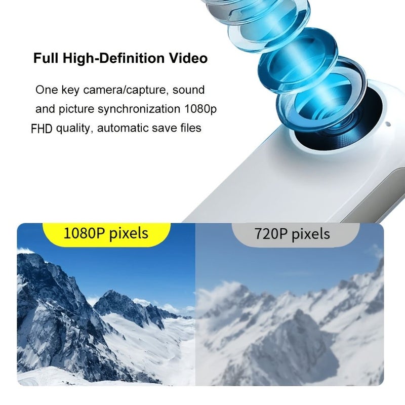 White 1080P FHD Wearable Thumb Camera USB Charging with 800mAh Case for Vlogging Pet Cycling Travel - Image 5