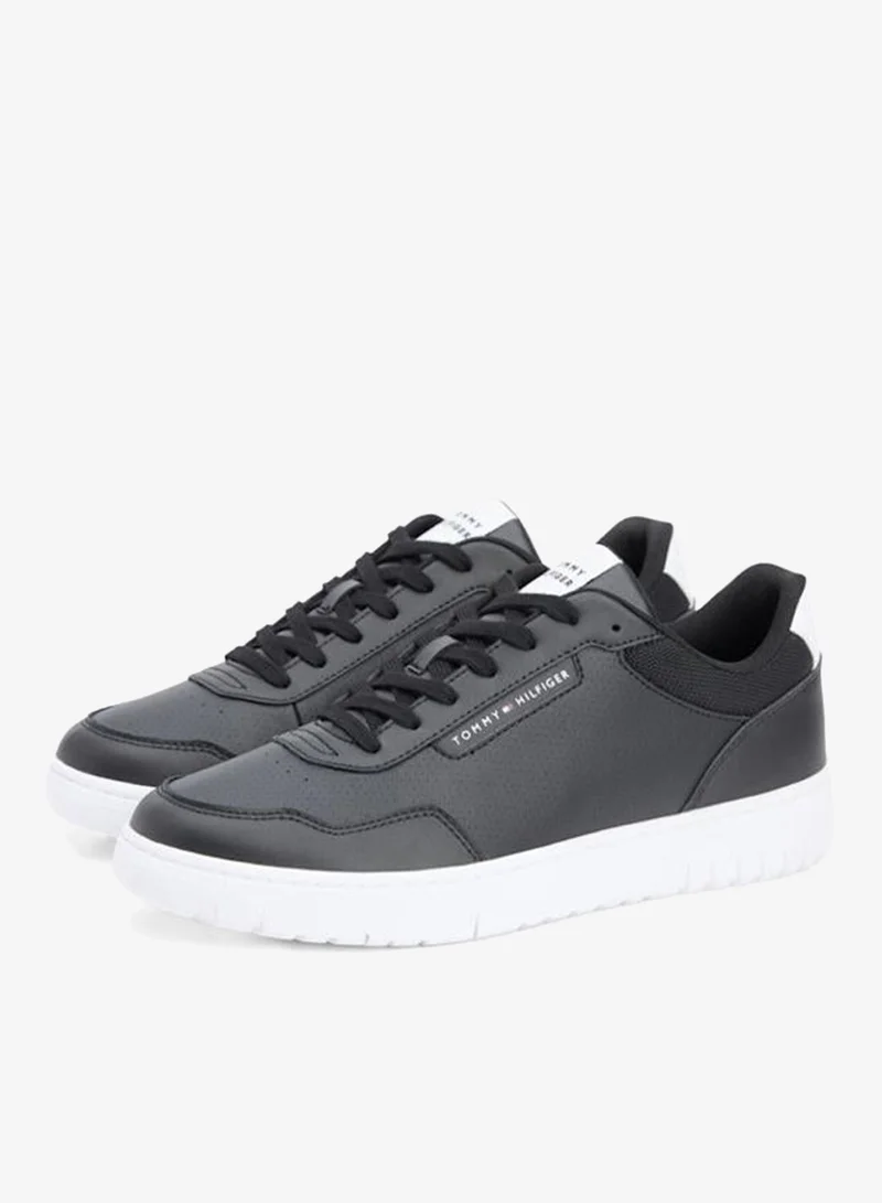 Tommy Hilfiger Black Fine Cleat Basketball Sneakers With Leather for Men | Best Price UAE
