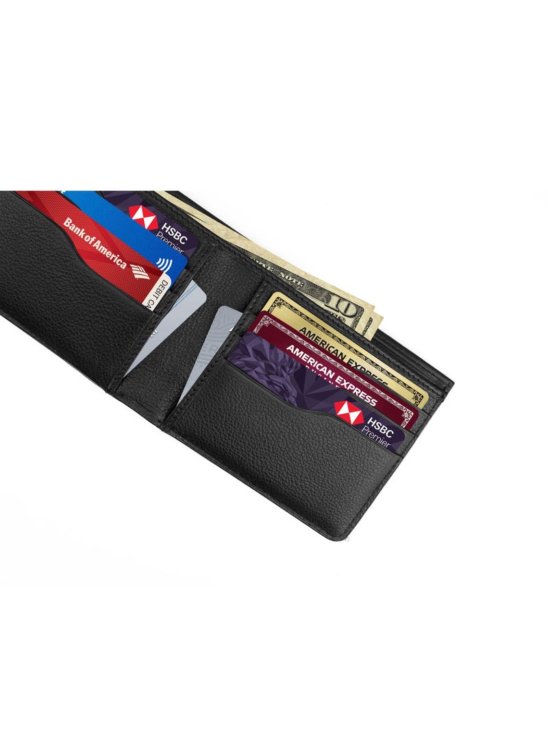 سكينزبي محفظة نحيفة للرجال جلد طبيعي Bifold Rfid المحمية باللون الأسود - Image 4