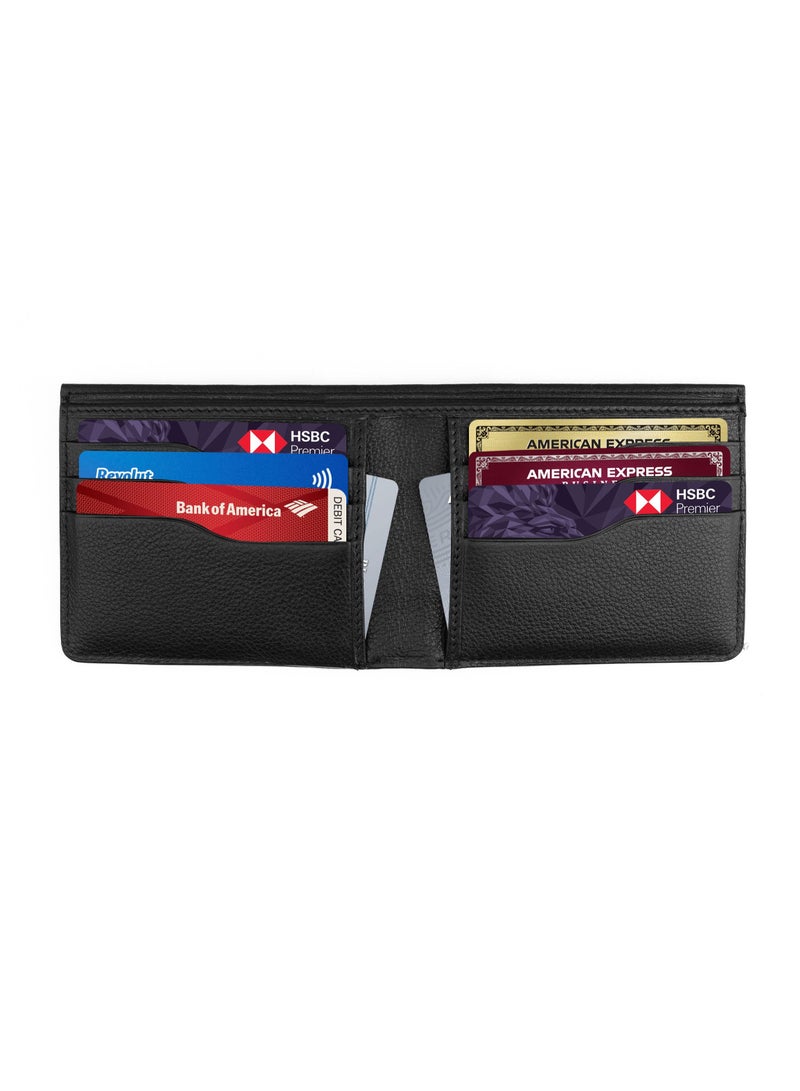 سكينزبي محفظة نحيفة للرجال جلد طبيعي Bifold Rfid المحمية باللون الأسود - Image 3