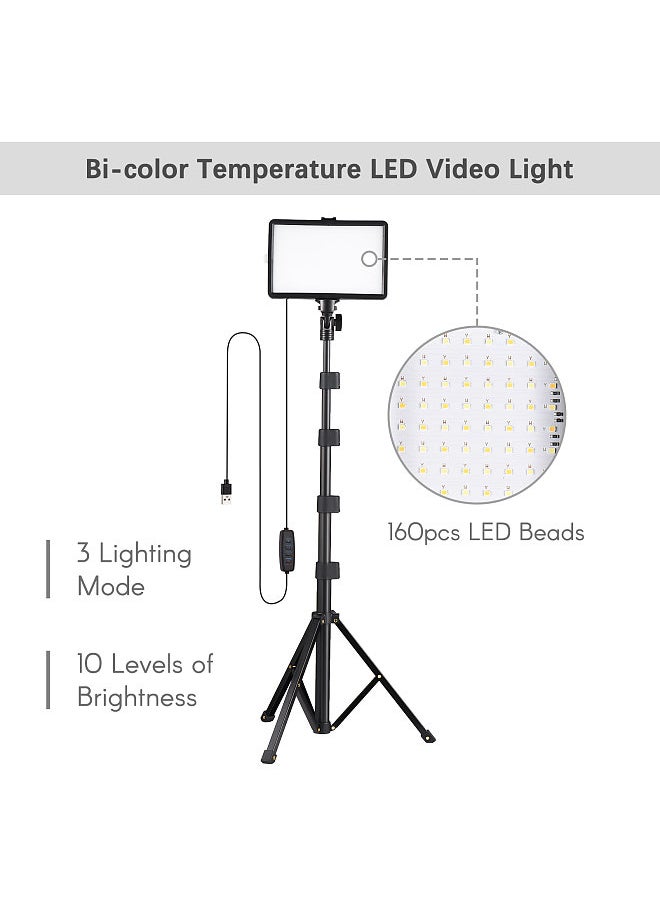 Generic - 2 Pack USB LED Video Lights Kit Bi-Color Temperature Fill Lights 10-Level Brightness with Light Stands Color Filters for Video Conference Lighting Live Streaming Video Recording Product Photography - Image 1