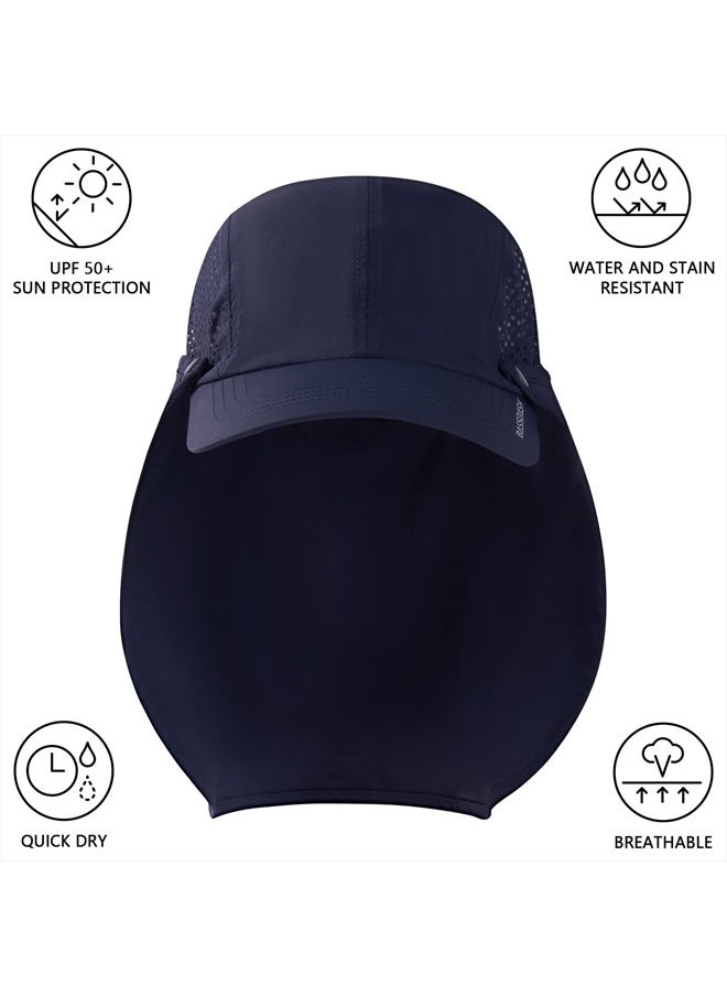BASSDASH - UPF 50+ Foldable Fishing Hat Baseball Cap with Removable Neck Flap Portable for Men Women Golf Hiking - Image 1
