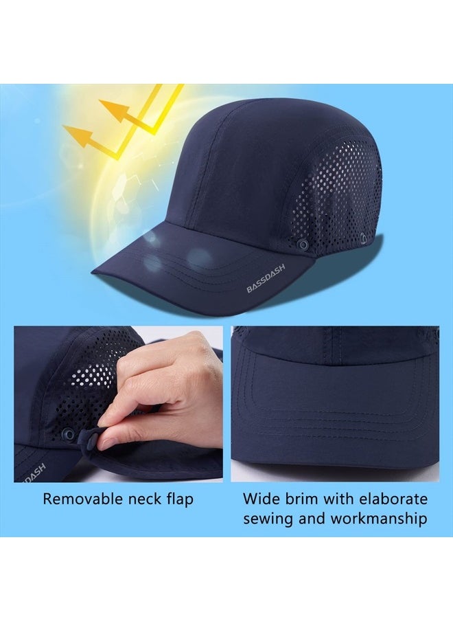 BASSDASH - UPF 50+ Foldable Fishing Hat Baseball Cap with Removable Neck Flap Portable for Men Women Golf Hiking - Image 1
