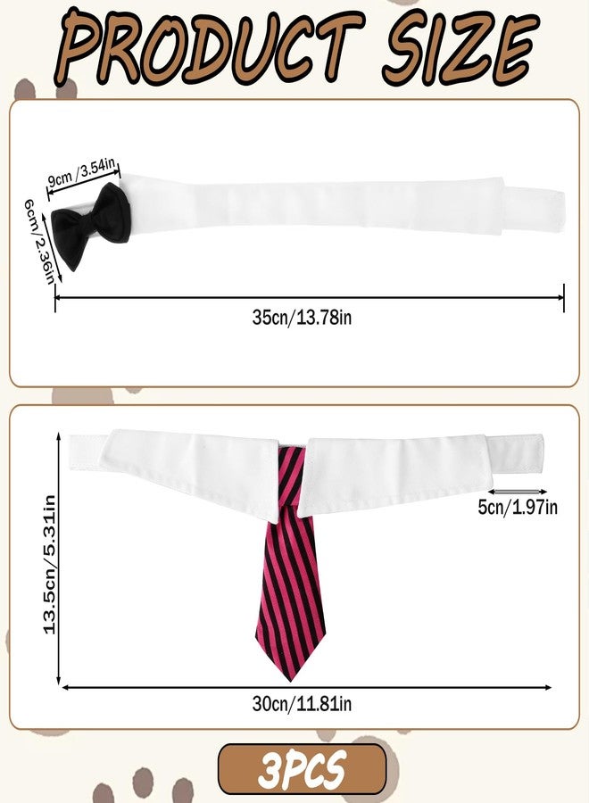 Hariendny 3 Pieces Dog Cat Bow Tie Adjustable Pet Neck Costume Puppy Pets Formal Necktie Collars Cat Dog Tie for Cats Small Puppy Grooming Accessories - Image 2