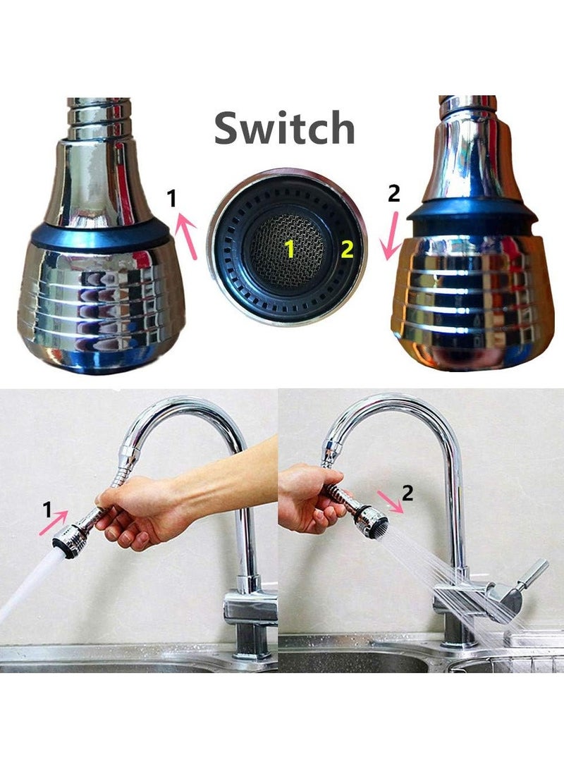 GOTOONE Flexible Faucet Sprayer 360 ° Kitchen Sink Aerator ABS Polished Chrome for Cold Hot Water (Silver） - Image 4