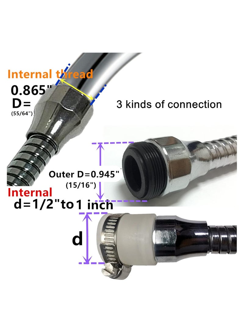 GOTOONE Flexible Faucet Sprayer 360 ° Kitchen Sink Aerator ABS Polished Chrome for Cold Hot Water (Silver） - Image 3