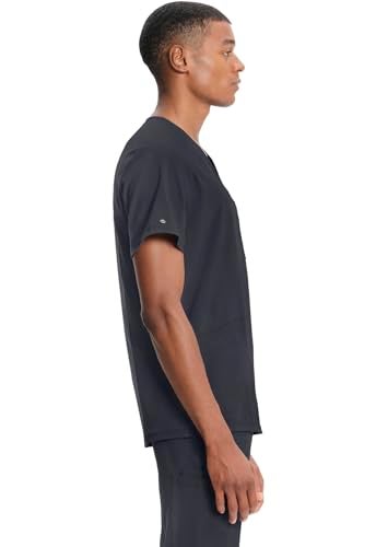 Cherokee Infinity V- Neck Men's Scrub Top with Rib Knit Back Panels CK900A, M, Pewter - Image 5