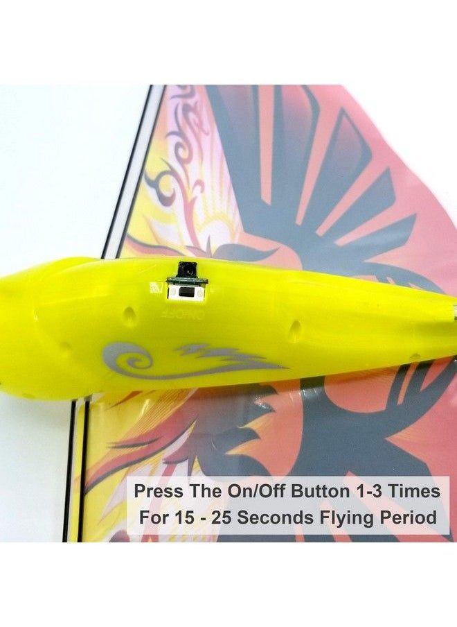 MukikiM - Self Flying Ebird Orange Phoenix Electronic Flying Bird Drone Toy. Adjust The Rudder To Make The Flapping Wings Bird Fly Forward And Back To You. 3 Flying Models! No Remote Control Needed - Image 1