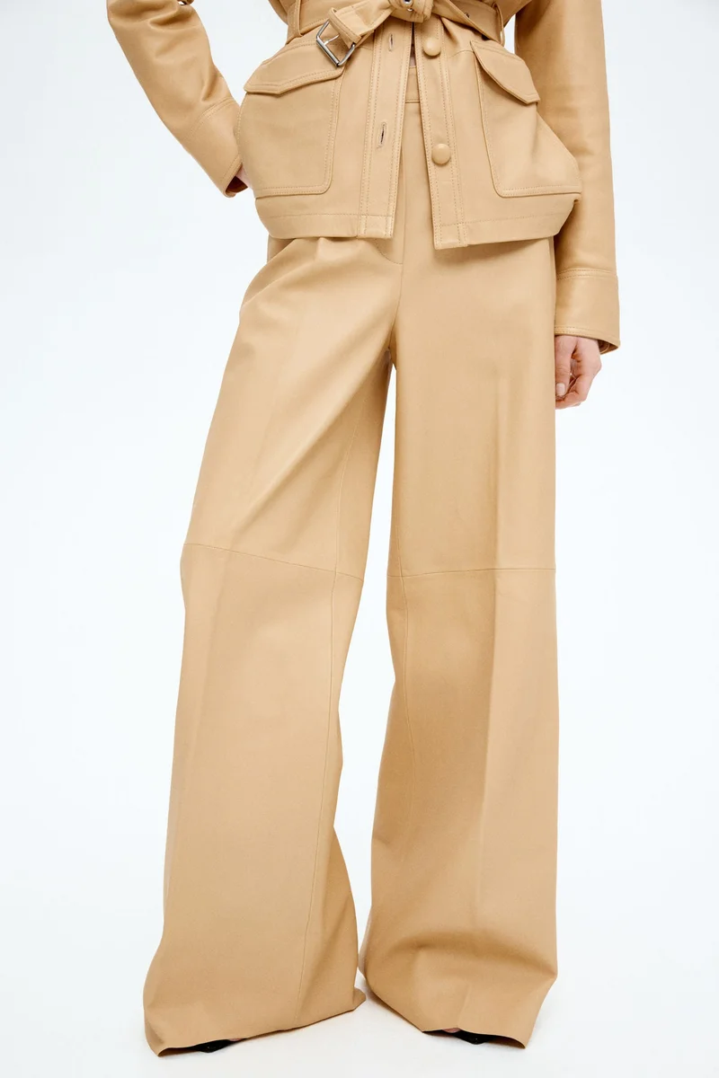 H&M Straight leather trousers