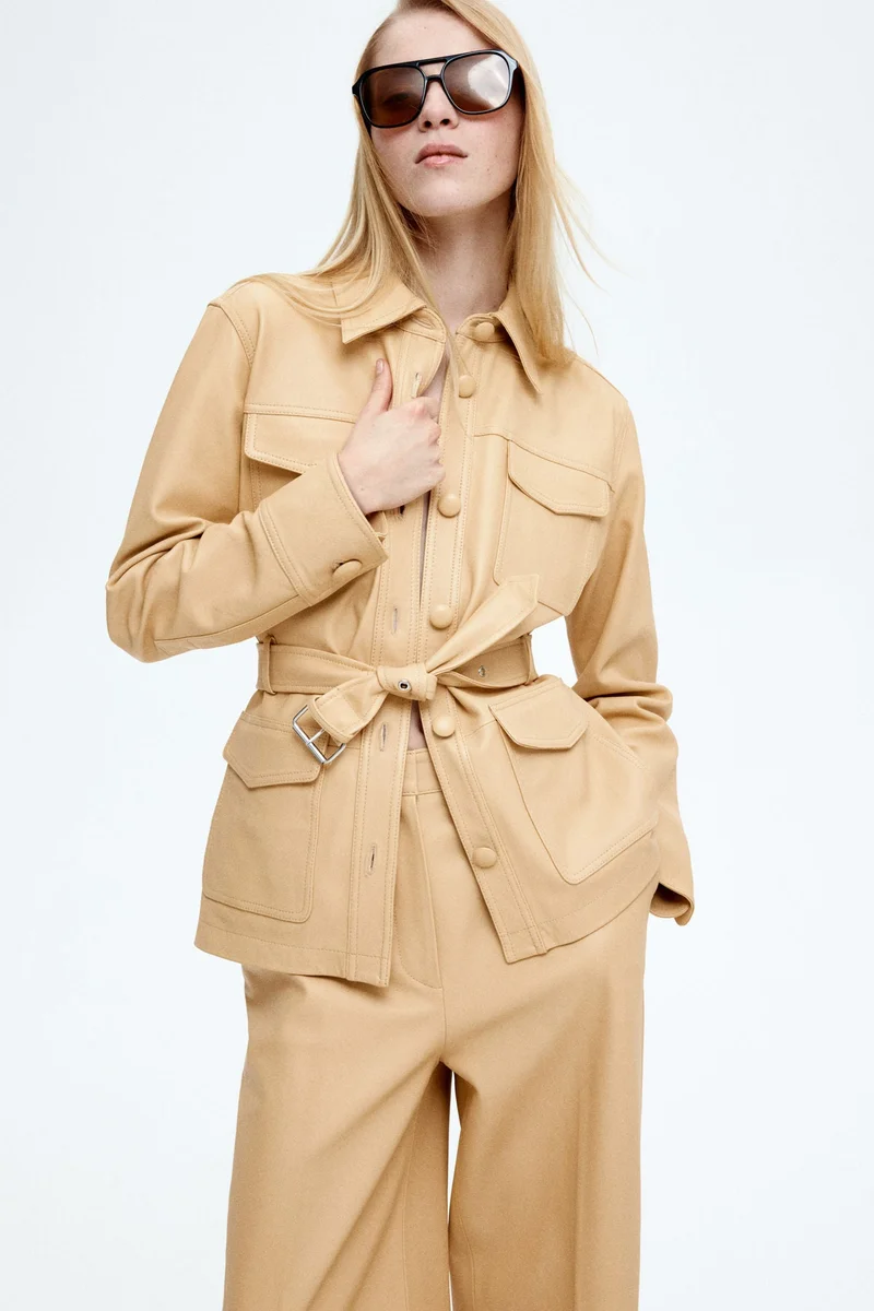 H&M Straight leather trousers