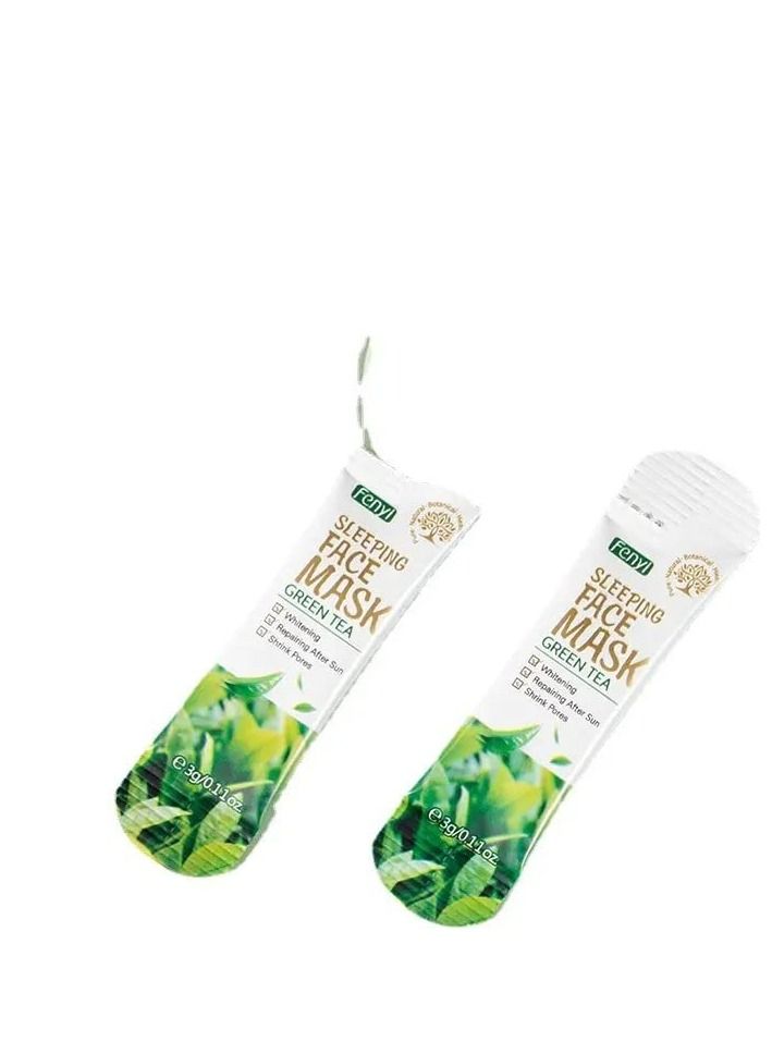 Green Tea Essence Sleeping Mask for Skin Hydration, Skin Tightening, Pore Purification And Acne Removal. 3 Grams in 20 Sachets