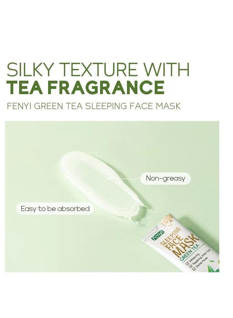 Green Tea Essence Sleeping Mask for Skin Hydration, Skin Tightening, Pore Purification And Acne Removal. 3 Grams in 20 Sachets