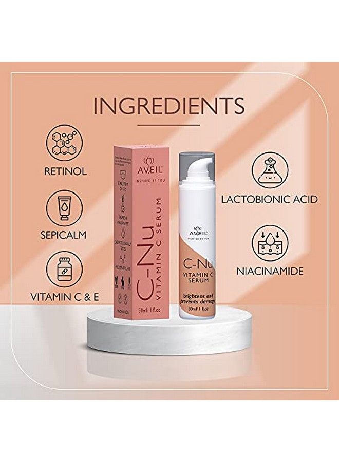 AVEIL Cnu Vitamin C Face Serum ; Radiant Glowing Skin & Effective Skin Brightening And Hyperpigmentation ; Hydrating & Soothing ; All Skin Types 30 Ml - Image 5