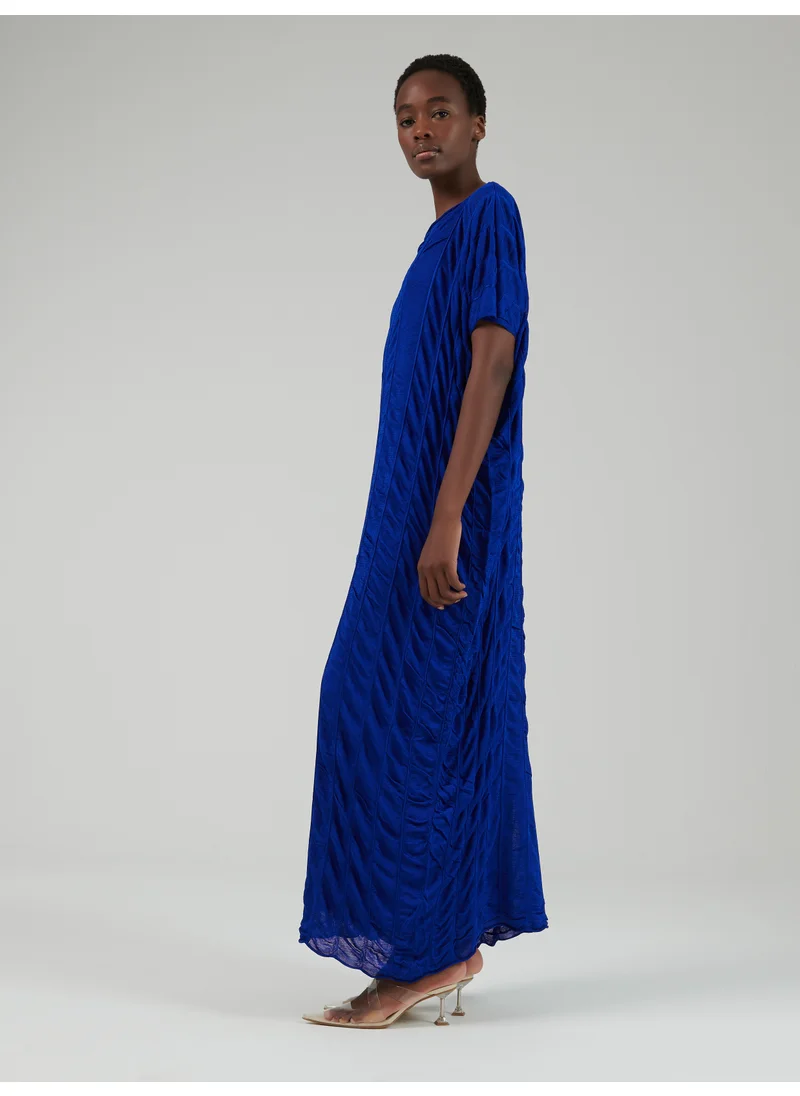 leem Gathered-Effect Knit Kaftan