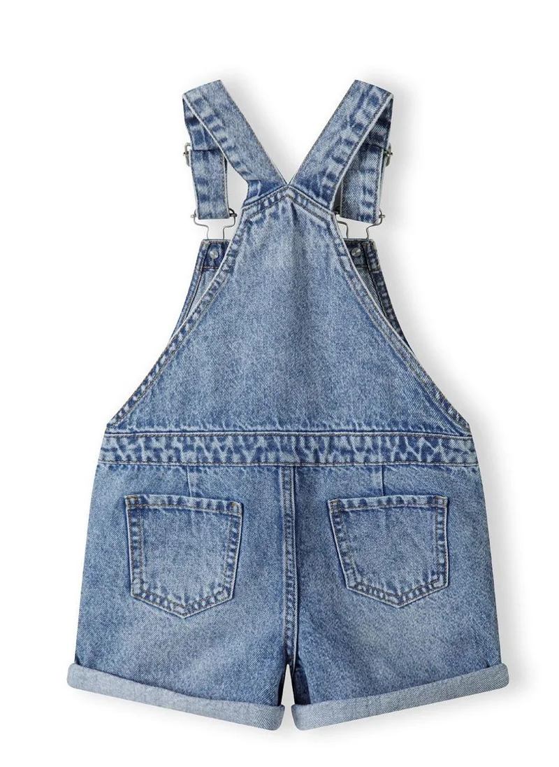 MINOTI Kids Girls Short Denim Dungarees with Pockets