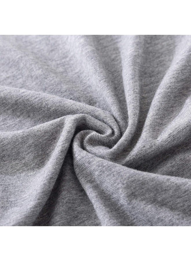 KAIANG Jersey Knit Pillowcase. All Season, Soft, Cozy Cases. T-Shirt Jersey Cotton Pillow Case Set. Heather Cotton Jersey Case Set. (Grey, Queen Size)  - Image 5