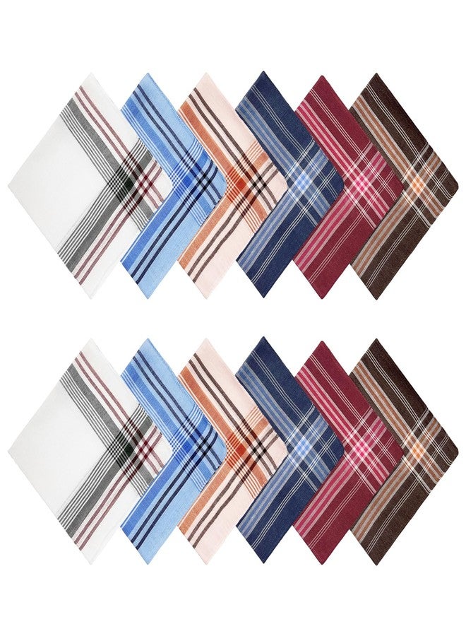 ZGZUN 12 Pack Men's Handkerchiefs Classic Handkerchiefs for Men Pocket Square Assorted Mens Hankies Gents Hankerchieves, 6 Colors - Image 1