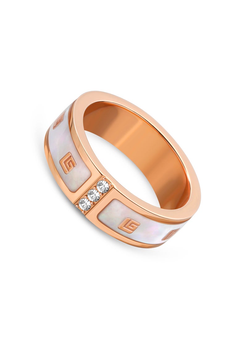 Guy Laroche Grace Rose Gold with White Mother of Pearl Ring for Women 52 mm - Image 3
